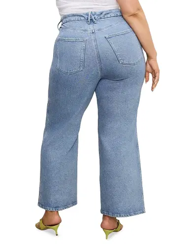 Good American Women's Soft Tech Good Skate Wide Crop Jeans - Indigo | Thumbnail 8 Good American Women's Soft Tech Good Skate Wide Crop Jeans - Indigo | Thumbnail 8