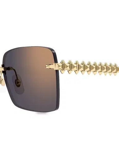 Cartier Women's Clash De 58MM Rectangular Sunglasses - Gold Dark Grey | Thumbnail 3 Cartier Women's Clash De 58MM Rectangular Sunglasses - Gold Dark Grey | Thumbnail 3