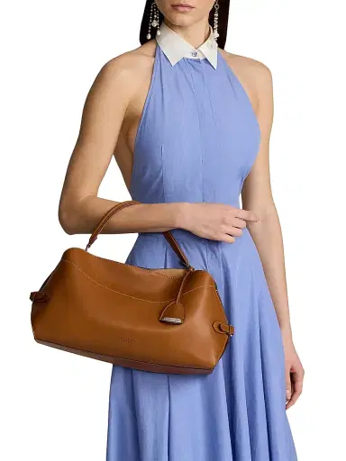 Ralph Lauren Collection Women's The Ralph Leather Shoulder Bag - R L Gold | Thumbnail 2 Ralph Lauren Collection Women's The Ralph Leather Shoulder Bag - R L Gold | Thumbnail 2