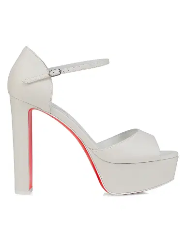 Christian Louboutin Women's Sandaloo 130MM Heels - Bianco - Size 12 | Thumbnail 1 Christian Louboutin Women's Sandaloo 130MM Heels - Bianco - Size 12 | Thumbnail 1