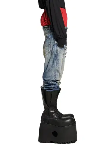 Balenciaga Men's Layered Jeans - Black | Thumbnail 5 Balenciaga Men's Layered Jeans - Black | Thumbnail 5