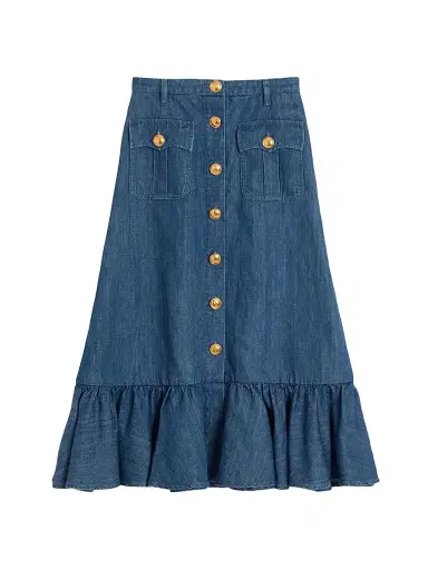 Valentino Garavani Women's Lightweight Denim Skirt - Denim - Size 0 | Thumbnail 1 Valentino Garavani Women's Lightweight Denim Skirt - Denim - Size 0 | Thumbnail 1
