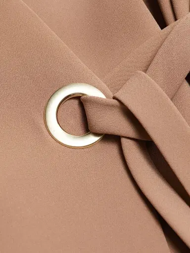 Giorgio Armani Women's Silk High Neck Wrap Dress - Tawny Brown - Size 4 | Thumbnail 7 Giorgio Armani Women's Silk High Neck Wrap Dress - Tawny Brown - Size 4 | Thumbnail 7