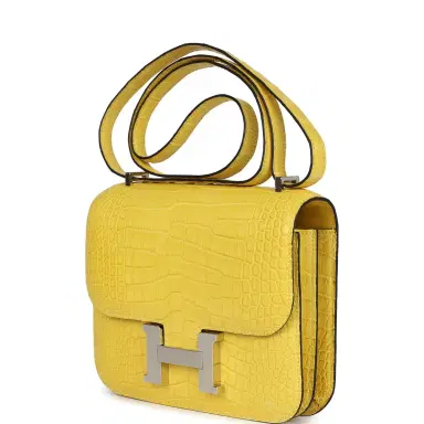 HERMÈS Hermes Constance 1-18 Mimosa Matte Alligator Mississippiensis Palladium Hardware | Thumbnail 3 HERMÈS Hermes Constance 1-18 Mimosa Matte Alligator Mississippiensis Palladium Hardware | Thumbnail 3