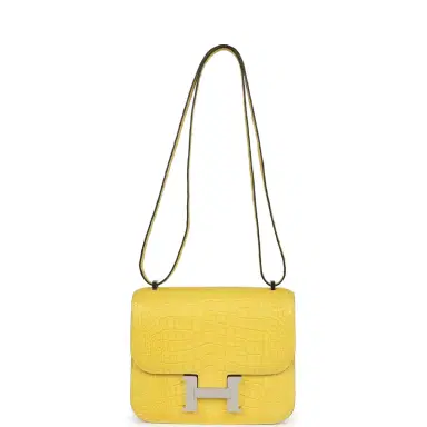 HERMÈS Hermes Constance 1-18 Mimosa Matte Alligator Mississippiensis Palladium Hardware | Thumbnail 7 HERMÈS Hermes Constance 1-18 Mimosa Matte Alligator Mississippiensis Palladium Hardware | Thumbnail 7