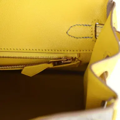 HERMÈS Hermes Special Order (HSS) Birkin 25 Gris Perle and Mimosa Matte Alligator Brushed Gold Hardware | Thumbnail 9 HERMÈS Hermes Special Order (HSS) Birkin 25 Gris Perle and Mimosa Matte Alligator Brushed Gold Hardware | Thumbnail 9
