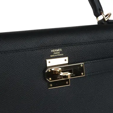 HERMÈS Pre-owned Hermes Kelly Sellier 28 Black Epsom Permabrass Hardware | Thumbnail 7 HERMÈS Pre-owned Hermes Kelly Sellier 28 Black Epsom Permabrass Hardware | Thumbnail 7