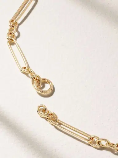 Lucy Delius Fluted Star Trombone Link 14-karat Recycled Gold Diamond Necklace | Thumbnail 3 Lucy Delius Fluted Star Trombone Link 14-karat Recycled Gold Diamond Necklace | Thumbnail 3
