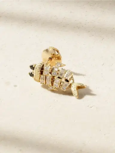 Yvonne Léon Superfish 9-karat Gold Diamond Single Earring | Thumbnail 1 Yvonne Léon Superfish 9-karat Gold Diamond Single Earring | Thumbnail 1