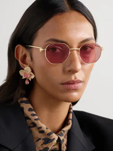 Cartier Eyewear Hexagon-frame Gold-tone Sunglasses | Thumbnail 2 Cartier Eyewear Hexagon-frame Gold-tone Sunglasses | Thumbnail 2