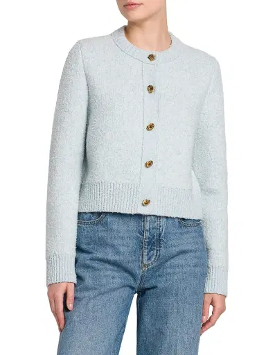 Bottega Veneta Women's Bouclé Knit Crewneck Cardigan - Bubble | Thumbnail 3 Bottega Veneta Women's Bouclé Knit Crewneck Cardigan - Bubble | Thumbnail 3