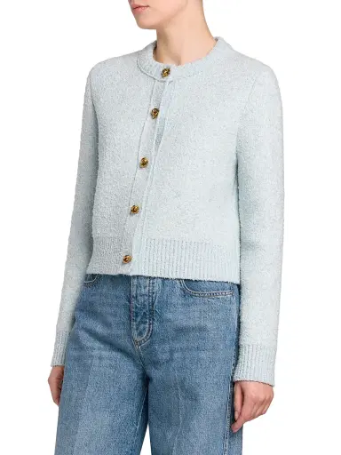 Bottega Veneta Women's Bouclé Knit Crewneck Cardigan - Bubble | Thumbnail 4 Bottega Veneta Women's Bouclé Knit Crewneck Cardigan - Bubble | Thumbnail 4