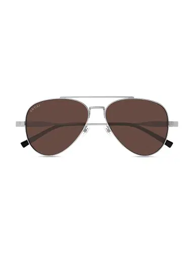 Gucci Men's 57MM Pilot Sunglasses - Ruthenium Brown | Thumbnail 2 Gucci Men's 57MM Pilot Sunglasses - Ruthenium Brown | Thumbnail 2