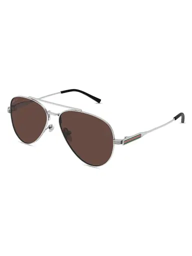 Gucci Men's 57MM Pilot Sunglasses - Ruthenium Brown | Thumbnail 1 Gucci Men's 57MM Pilot Sunglasses - Ruthenium Brown | Thumbnail 1