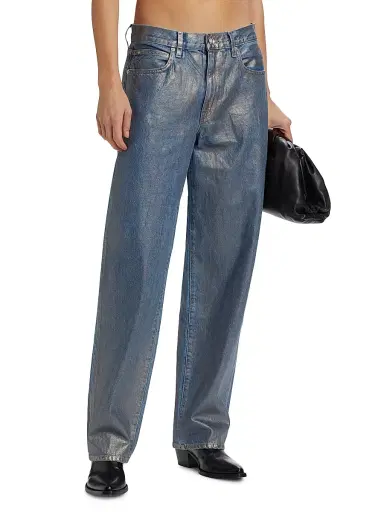 SLVRLAKE Women's Devon Mid-Rise Coated Jeans - Silver Lining | Thumbnail 3 SLVRLAKE Women's Devon Mid-Rise Coated Jeans - Silver Lining | Thumbnail 3