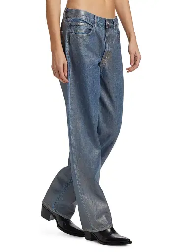 SLVRLAKE Women's Devon Mid-Rise Coated Jeans - Silver Lining | Thumbnail 4 SLVRLAKE Women's Devon Mid-Rise Coated Jeans - Silver Lining | Thumbnail 4
