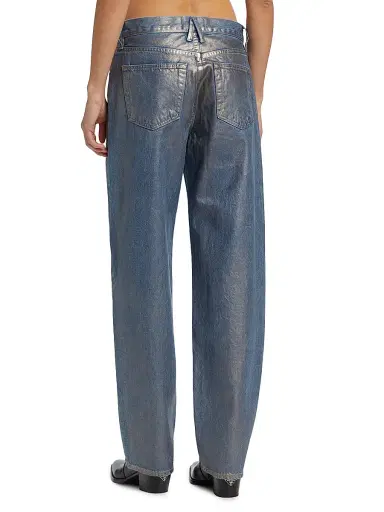 SLVRLAKE Women's Devon Mid-Rise Coated Jeans - Silver Lining | Thumbnail 5 SLVRLAKE Women's Devon Mid-Rise Coated Jeans - Silver Lining | Thumbnail 5