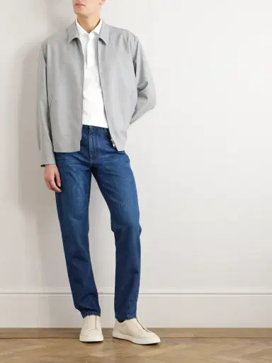 Zegna Leather-Trimmed Cotton-Piqué Polo Shirt - Men | Thumbnail 2 Zegna Leather-Trimmed Cotton-Piqué Polo Shirt - Men | Thumbnail 2