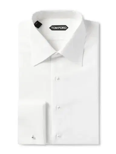 Tom Ford Double-Cuff Piqué-Trimmed Cotton-Voile Tuxedo Shirt - Men | Thumbnail 1 Tom Ford Double-Cuff Piqué-Trimmed Cotton-Voile Tuxedo Shirt - Men | Thumbnail 1