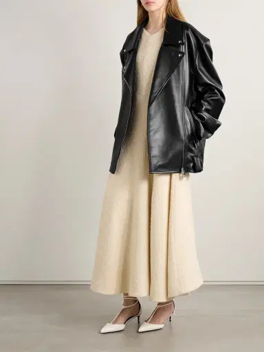 Khaite Hansel Oversized Belted Leather Biker Jacket | Thumbnail 2 Khaite Hansel Oversized Belted Leather Biker Jacket | Thumbnail 2