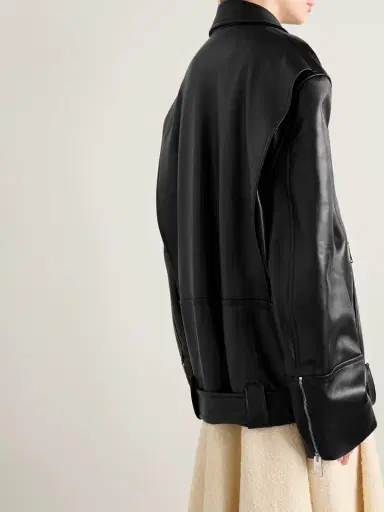 Khaite Hansel Oversized Belted Leather Biker Jacket | Thumbnail 4 Khaite Hansel Oversized Belted Leather Biker Jacket | Thumbnail 4