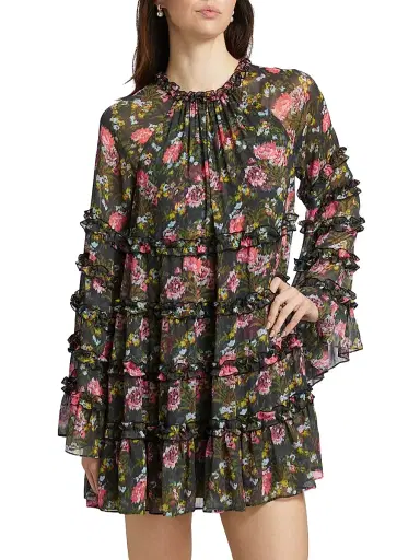 Cinq à Sept Women's Sunniva Impressionist Floral Minidress - Lavastone Multi | Thumbnail 3 Cinq à Sept Women's Sunniva Impressionist Floral Minidress - Lavastone Multi | Thumbnail 3