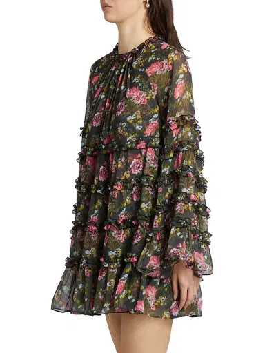 Cinq à Sept Women's Sunniva Impressionist Floral Minidress - Lavastone Multi | Thumbnail 4 Cinq à Sept Women's Sunniva Impressionist Floral Minidress - Lavastone Multi | Thumbnail 4