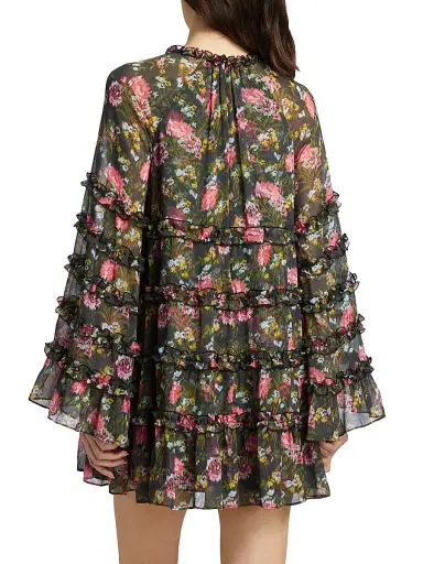Cinq à Sept Women's Sunniva Impressionist Floral Minidress - Lavastone Multi | Thumbnail 5 Cinq à Sept Women's Sunniva Impressionist Floral Minidress - Lavastone Multi | Thumbnail 5