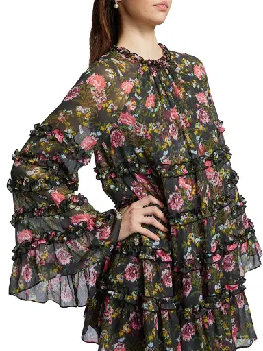 Cinq à Sept Women's Sunniva Impressionist Floral Minidress - Lavastone Multi | Thumbnail 6 Cinq à Sept Women's Sunniva Impressionist Floral Minidress - Lavastone Multi | Thumbnail 6