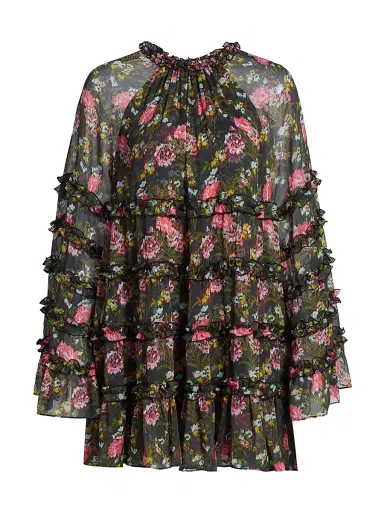 Cinq à Sept Women's Sunniva Impressionist Floral Minidress - Lavastone Multi | Thumbnail 1 Cinq à Sept Women's Sunniva Impressionist Floral Minidress - Lavastone Multi | Thumbnail 1