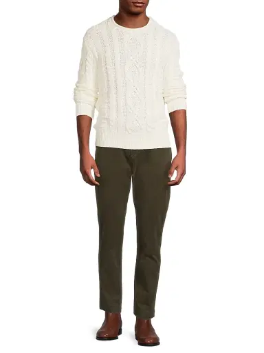 Polo Ralph Lauren Men's Aran-Knit Cotton Rollneck Sweater - Deckwash White | Thumbnail 2 Polo Ralph Lauren Men's Aran-Knit Cotton Rollneck Sweater - Deckwash White | Thumbnail 2