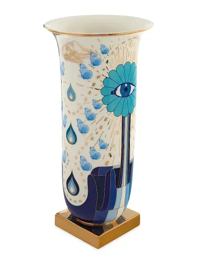 Jonathan Adler Druggist Flared Tall Vase - Blue White Gold | Thumbnail 2 Jonathan Adler Druggist Flared Tall Vase - Blue White Gold | Thumbnail 2