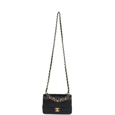 Chanel Chanel Mini Top Handle Flap Bag Black Grained Calfskin Brushed Gold Hardware | Thumbnail 7 Chanel Chanel Mini Top Handle Flap Bag Black Grained Calfskin Brushed Gold Hardware | Thumbnail 7