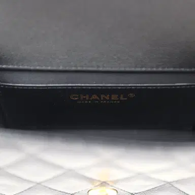 Chanel Chanel Mini Top Handle Flap Bag Black Grained Calfskin Brushed Gold Hardware | Thumbnail 9 Chanel Chanel Mini Top Handle Flap Bag Black Grained Calfskin Brushed Gold Hardware | Thumbnail 9