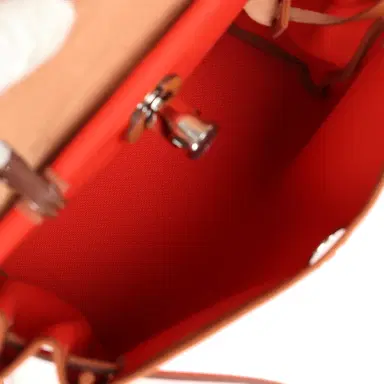 HERMÈS Hermes Herbag Zip PM 31 Capucine Toile Militaire & Fauve Vache Hunter Palladium Hardware | Thumbnail 11 HERMÈS Hermes Herbag Zip PM 31 Capucine Toile Militaire & Fauve Vache Hunter Palladium Hardware | Thumbnail 11