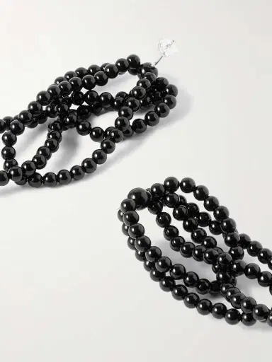 Completedworks Recycled Silver Onyx Beaded Earrings | Thumbnail 3 Completedworks Recycled Silver Onyx Beaded Earrings | Thumbnail 3