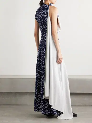 Proenza Schouler Devyn Asymmetric Draped Floral-print Poplin Maxi Dress | Thumbnail 3 Proenza Schouler Devyn Asymmetric Draped Floral-print Poplin Maxi Dress | Thumbnail 3