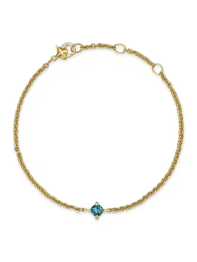 David Yurman Women's Micro Chatelaine Chain Bracelet in 18K Yellow Gold - Hampton Blue Topaz | Thumbnail 3 David Yurman Women's Micro Chatelaine Chain Bracelet in 18K Yellow Gold - Hampton Blue Topaz | Thumbnail 3