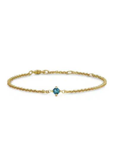 David Yurman Women's Micro Chatelaine Chain Bracelet in 18K Yellow Gold - Hampton Blue Topaz | Thumbnail 1 David Yurman Women's Micro Chatelaine Chain Bracelet in 18K Yellow Gold - Hampton Blue Topaz | Thumbnail 1