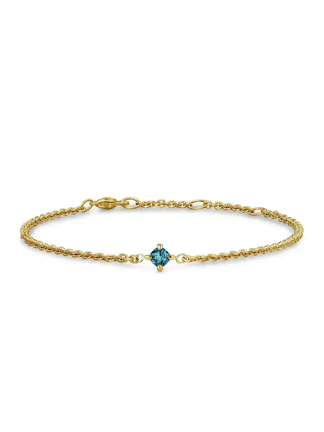 Women's Micro Chatelaine Chain Bracelet in 18K Yellow Gold - Hampton Blue Topaz Women's Micro Chatelaine Chain Bracelet in 18K Yellow Gold - Hampton Blue Topaz