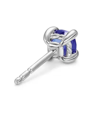 David Yurman Women's Micro Chatelaine Stud Earrings in 18K White Gold with Tanzanite, 4.8MM - Tanzanite | Thumbnail 5 David Yurman Women's Micro Chatelaine Stud Earrings in 18K White Gold with Tanzanite, 4.8MM - Tanzanite | Thumbnail 5