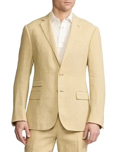 Ralph Lauren Purple Label Men's Kent Hand-Tailored Linen-Silk Jacket | Thumbnail 3 Ralph Lauren Purple Label Men's Kent Hand-Tailored Linen-Silk Jacket | Thumbnail 3