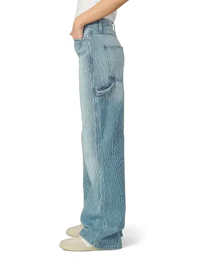 Joe's Jeans Women's The Baggy Carpenter Striped Denim Pants | Thumbnail 4 Joe's Jeans Women's The Baggy Carpenter Striped Denim Pants | Thumbnail 4