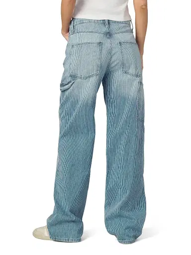 Joe's Jeans Women's The Baggy Carpenter Striped Denim Pants | Thumbnail 5 Joe's Jeans Women's The Baggy Carpenter Striped Denim Pants | Thumbnail 5