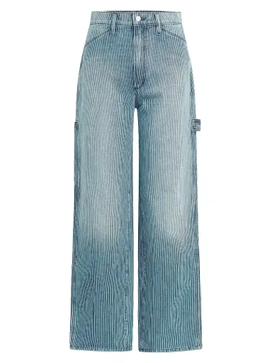 Joe's Jeans Women's The Baggy Carpenter Striped Denim Pants | Thumbnail 1 Joe's Jeans Women's The Baggy Carpenter Striped Denim Pants | Thumbnail 1