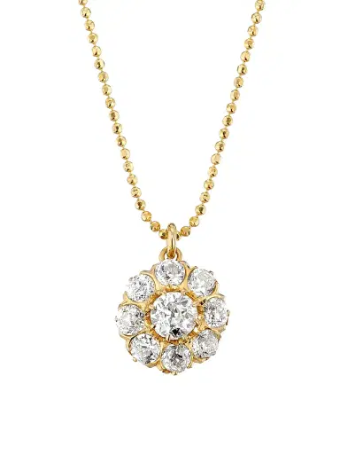 Renee Lewis Women's 18K Yellow Gold & 2.50 TCW Diamond Cluster Pendant Necklace - Yellow Gold | Thumbnail 1 Renee Lewis Women's 18K Yellow Gold & 2.50 TCW Diamond Cluster Pendant Necklace - Yellow Gold | Thumbnail 1