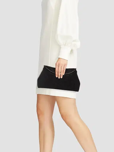 TOTEME Women's T-Lock Suede Clutch | Thumbnail 3 TOTEME Women's T-Lock Suede Clutch | Thumbnail 3