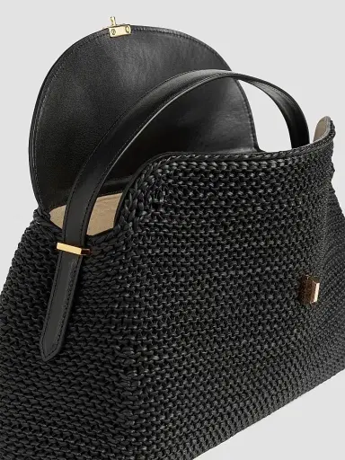 TOTEME Women's T-Lock Woven-Leather Top Handle Bag | Thumbnail 3 TOTEME Women's T-Lock Woven-Leather Top Handle Bag | Thumbnail 3