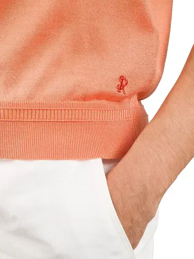Stefano Ricci Men's Zip Polo Shirt - Orange | Thumbnail 4 Stefano Ricci Men's Zip Polo Shirt - Orange | Thumbnail 4