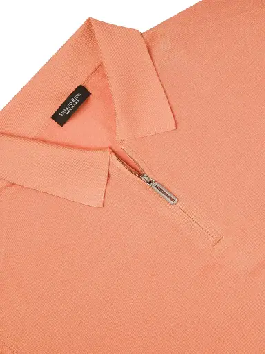 Stefano Ricci Men's Zip Polo Shirt - Orange | Thumbnail 5 Stefano Ricci Men's Zip Polo Shirt - Orange | Thumbnail 5
